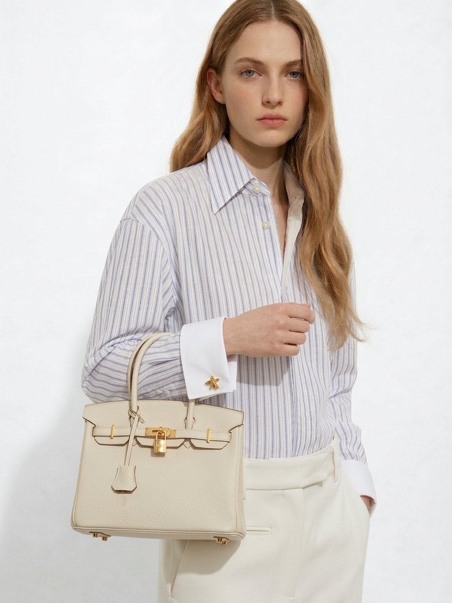 Elena | Strukturierte Leder-Top-Handle-Tasche