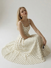 Anna | Polka Dot Midi A-Line Dress