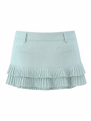 Lotus | Tiered Pleated Ruffle Mini Skirt