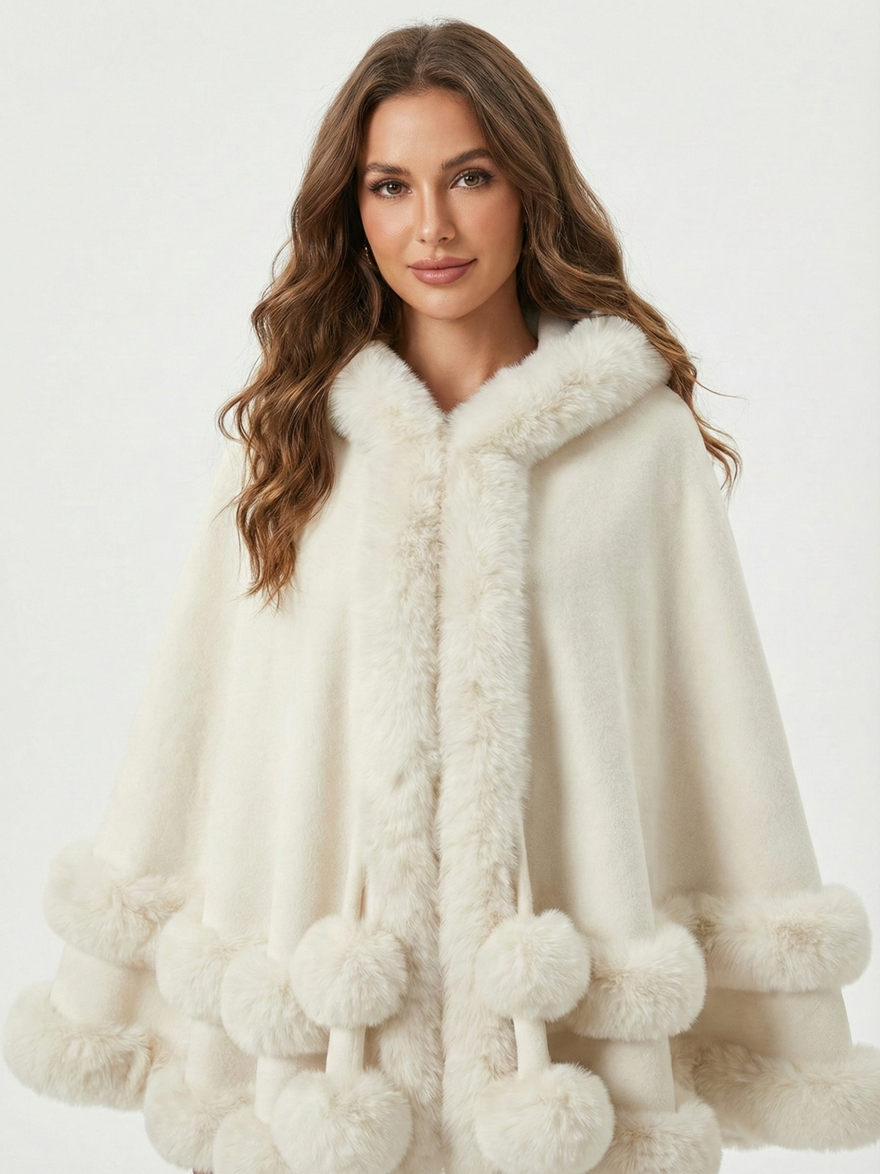 Norvège | Cape d'hiver bordée de fausse fourrure