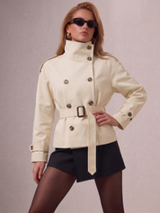 Trenchcoat mit hohem Kragen und Gürtel | Isabelle