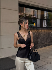 Emilie | Sleveless Lace-Trim Top