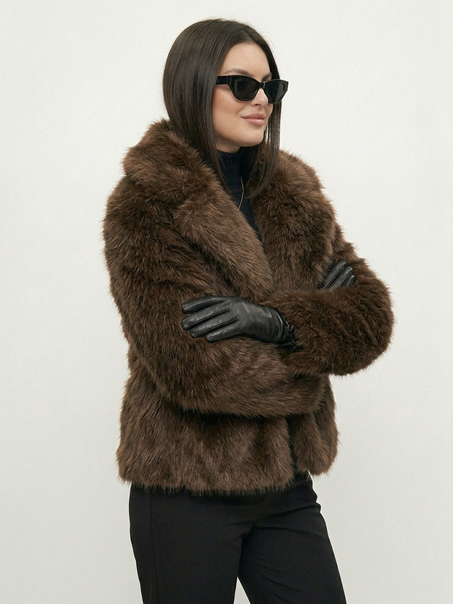 Adele | Oversize-Mantel aus Kunstpelz