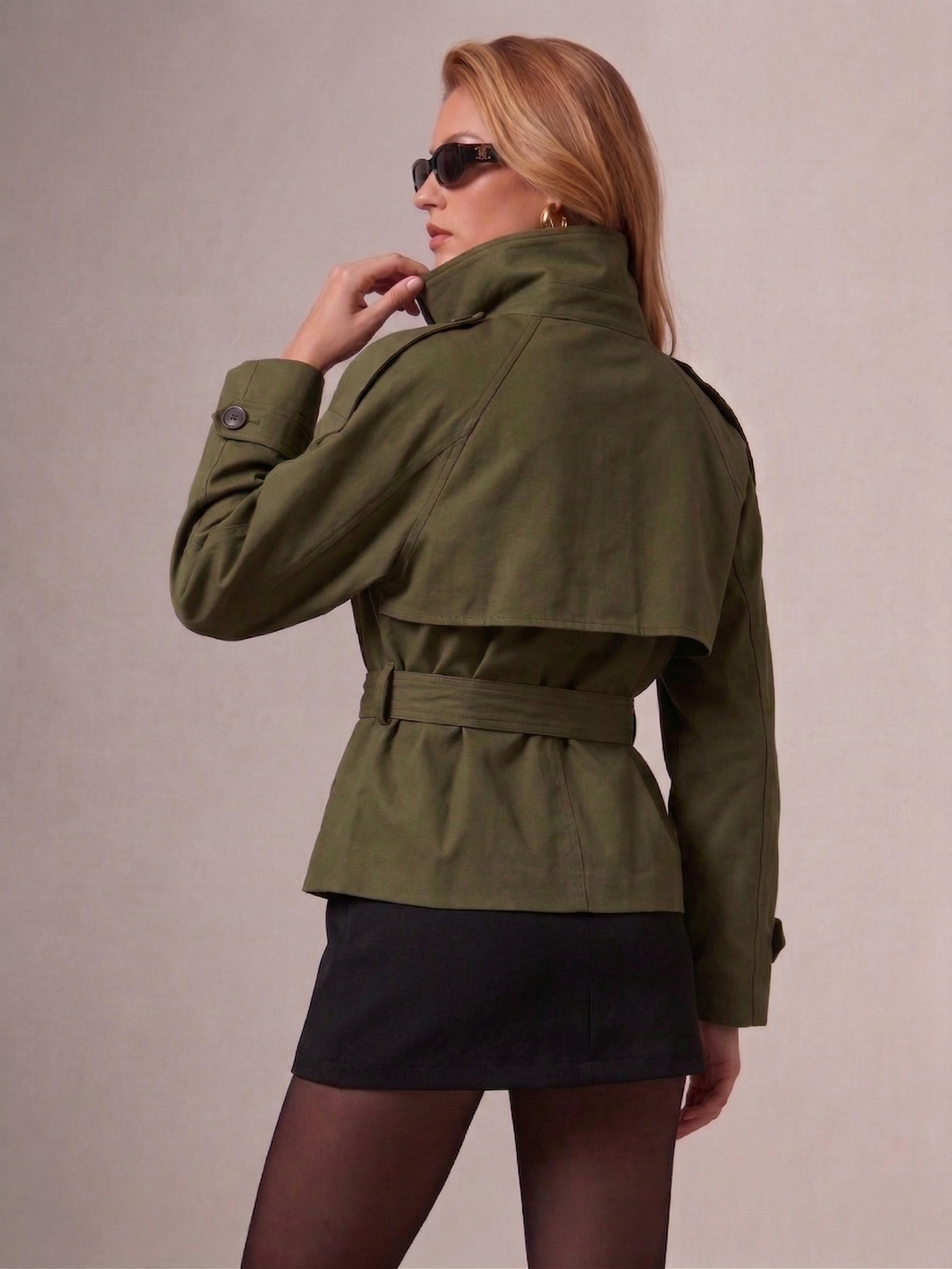 Cath | Kurzer Trenchcoat mit Gürtel