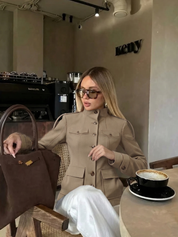 Florence | Strukturierte Baumwolljacke mit Knopfleiste