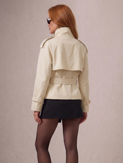 Trenchcoat mit hohem Kragen und Gürtel | Isabelle