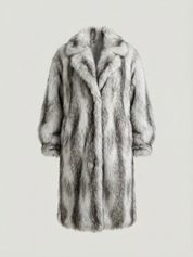 Aliza | Langer Kunstpelz-Statement-Mantel