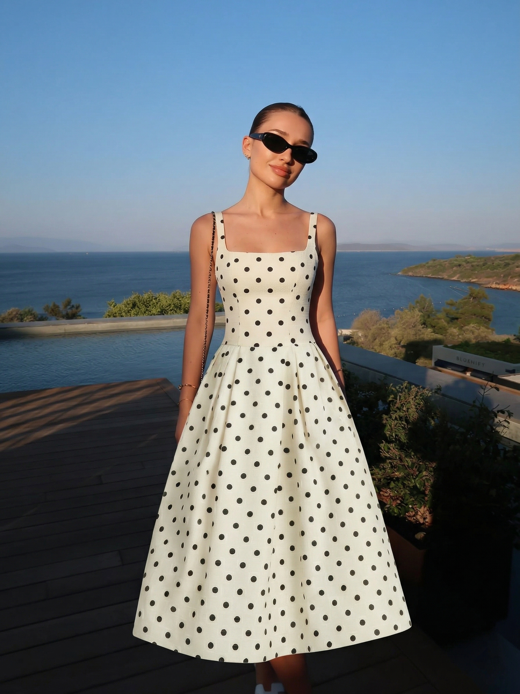 Anna | Polka Dot Midi A-Line Dress