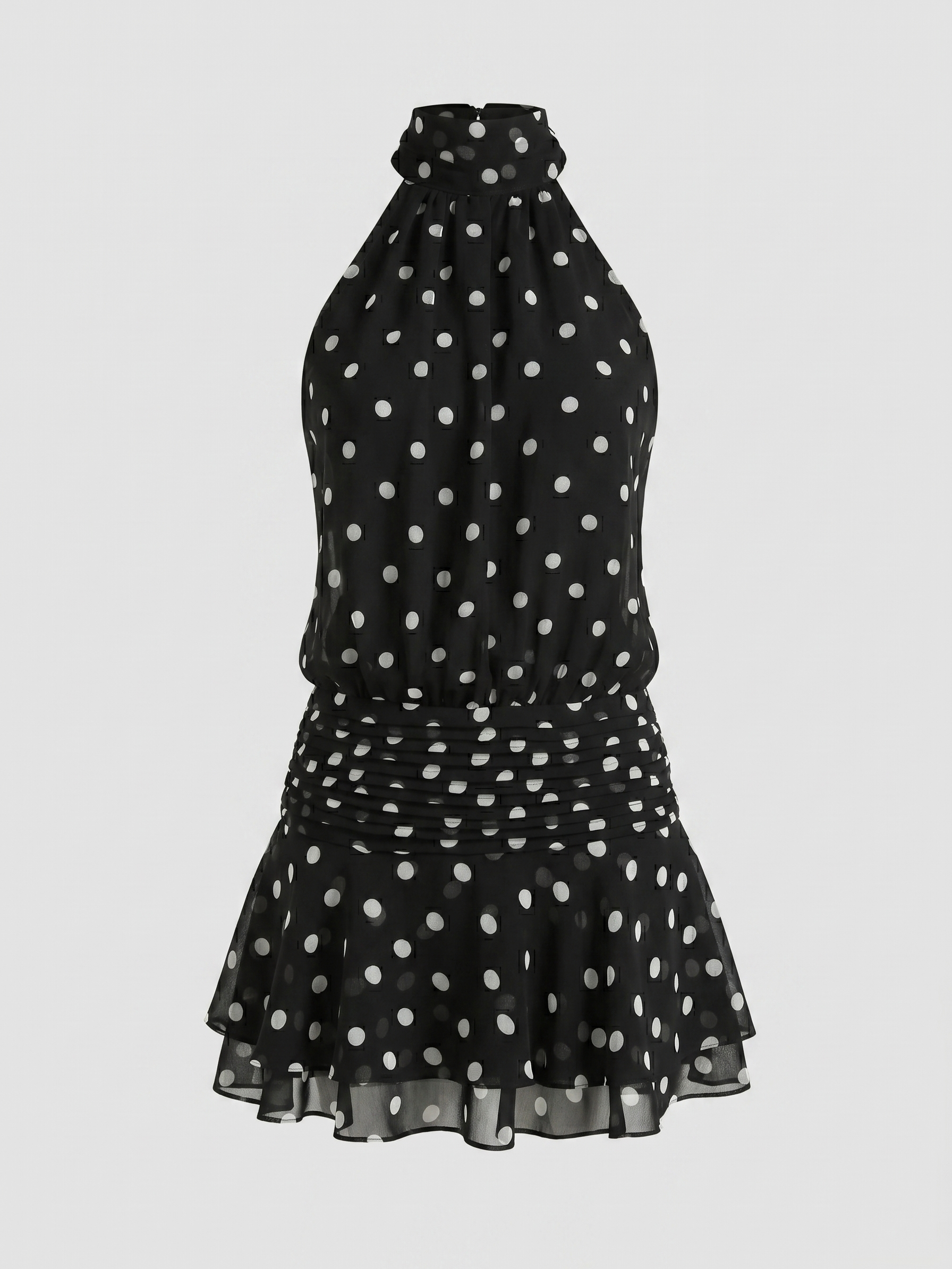 Beverly | Polka Dot Halter Mini Dress