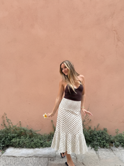 Sofia | Polka Dot Ruffle Maxi Skirt