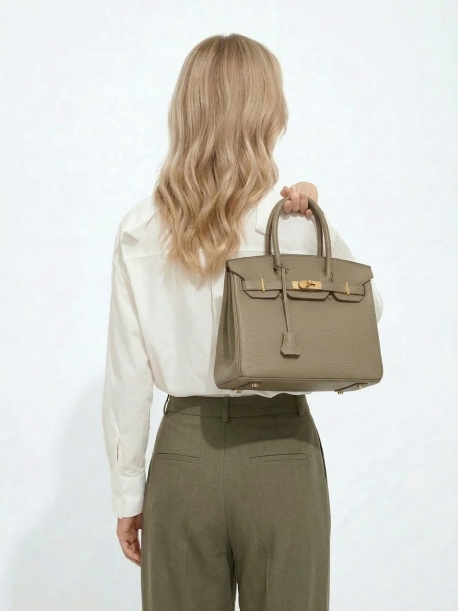 Elena | Strukturierte Leder-Top-Handle-Tasche