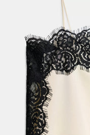 Irina | Black Lace Trim Top