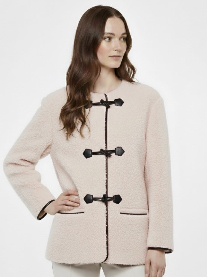 Liz | Faux Shearling Toggle Coat
