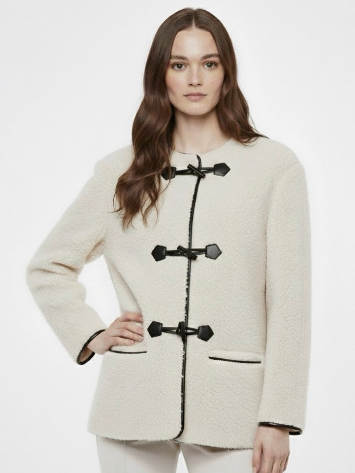 Liz | Faux Shearling Toggle Coat