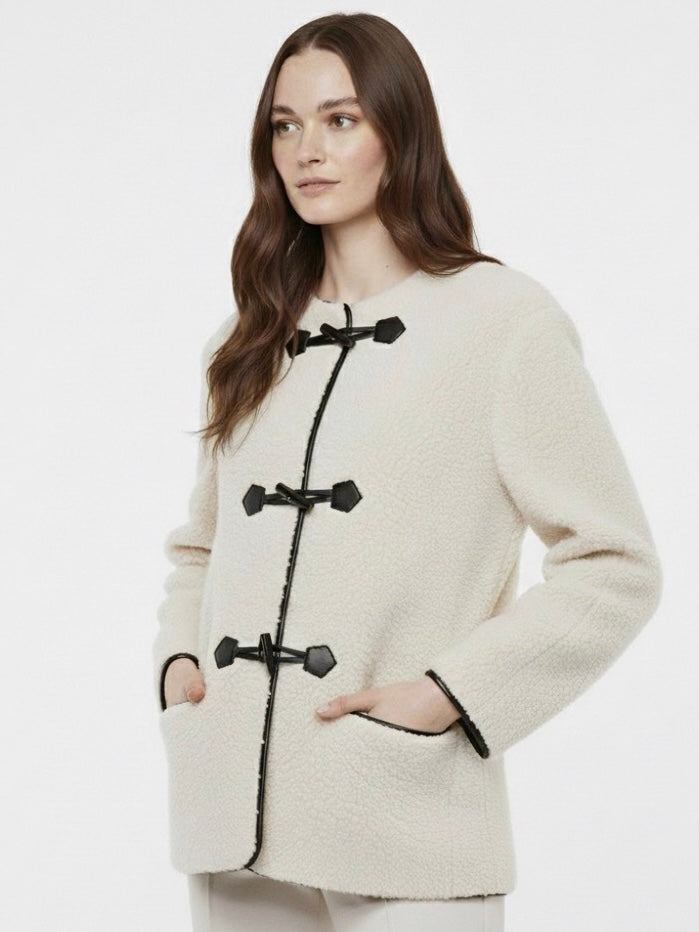 Liz | Faux Shearling Toggle Coat