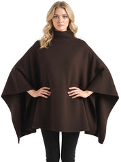 Alannah | Dark Brown Knit Poncho Cape