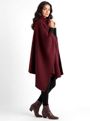 Alannah | Dark Brown Knit Poncho Cape