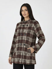Rose | Checked Wool Double-Breasted Coat