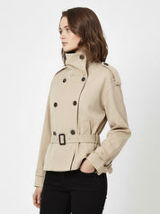 Emilia | High-Collar Belted Trench Jacket