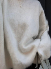 Riley | Soft Pink Fuzzy Knit Jumper