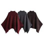 Alannah | Dark Brown Knit Poncho Cape