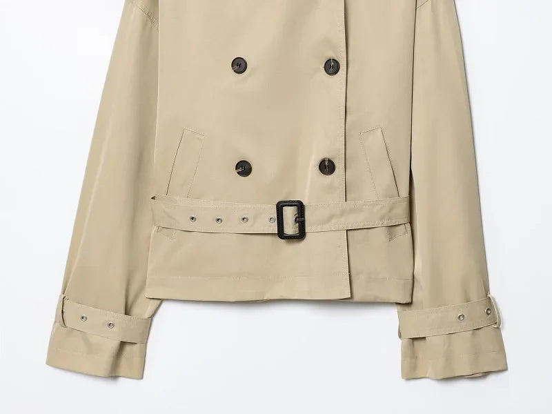 Emilia | High-Collar Belted Trench Jacket