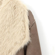 Sienna | Long Faux Fur Lapel Coat