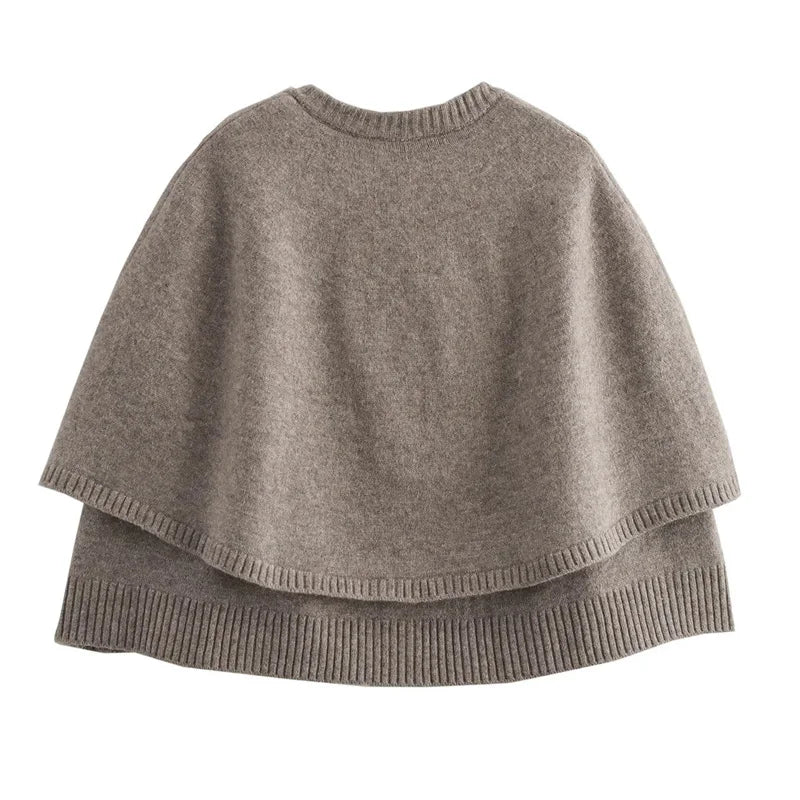 Blake | Wool-Blend Button-Up Cape Sweater