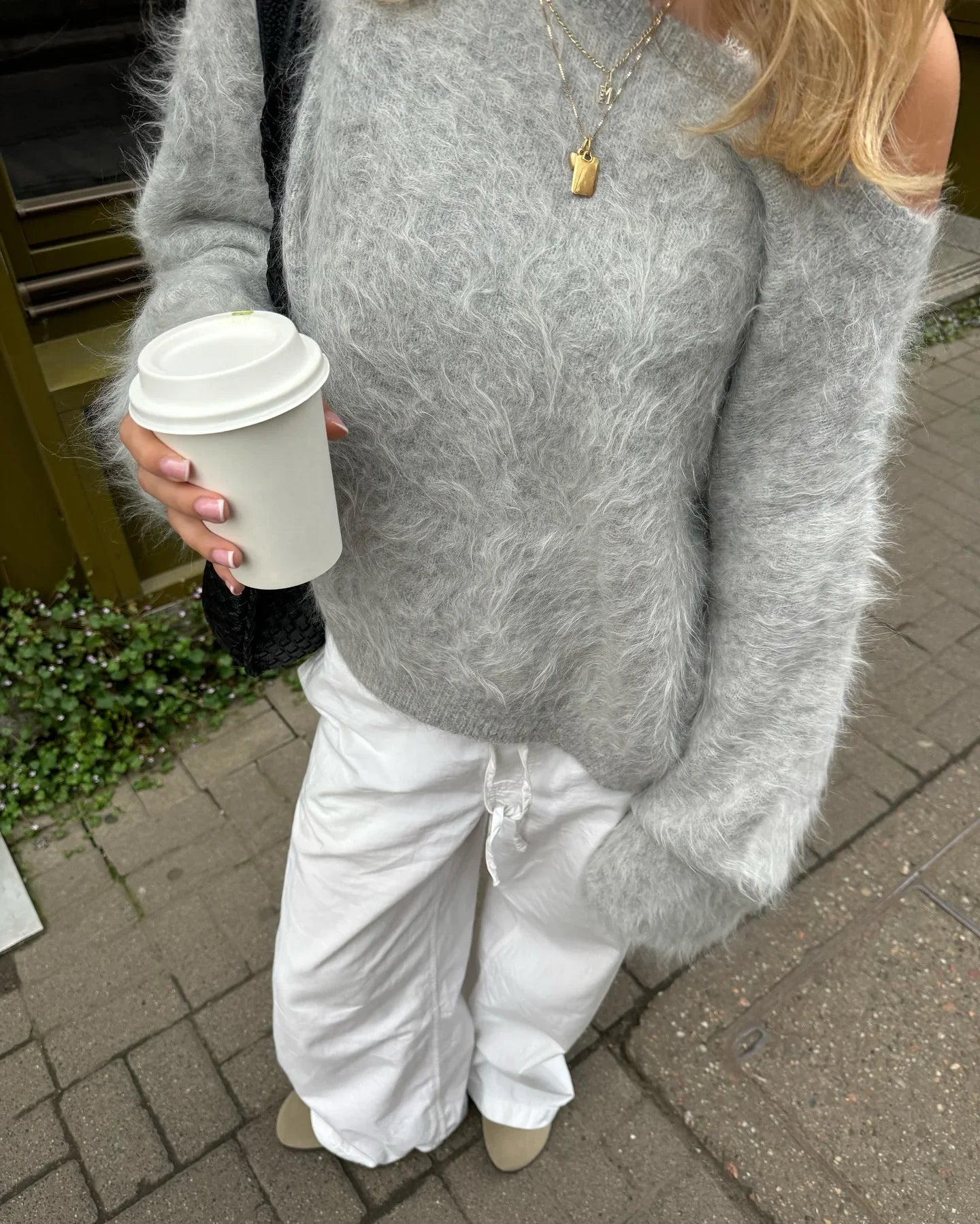 Riley | Soft Pink Fuzzy Knit Jumper