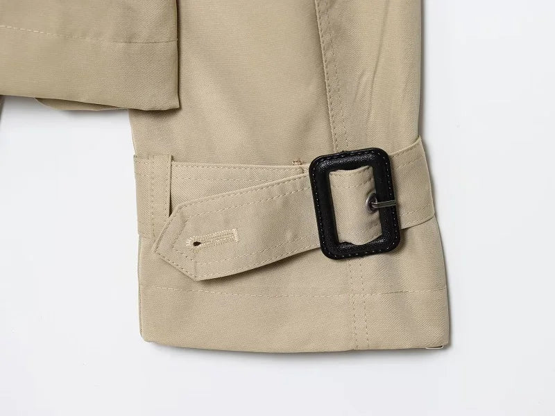 Emilia | High-Collar Belted Trench Jacket