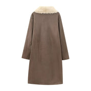 Sienna | Long Faux Fur Lapel Coat