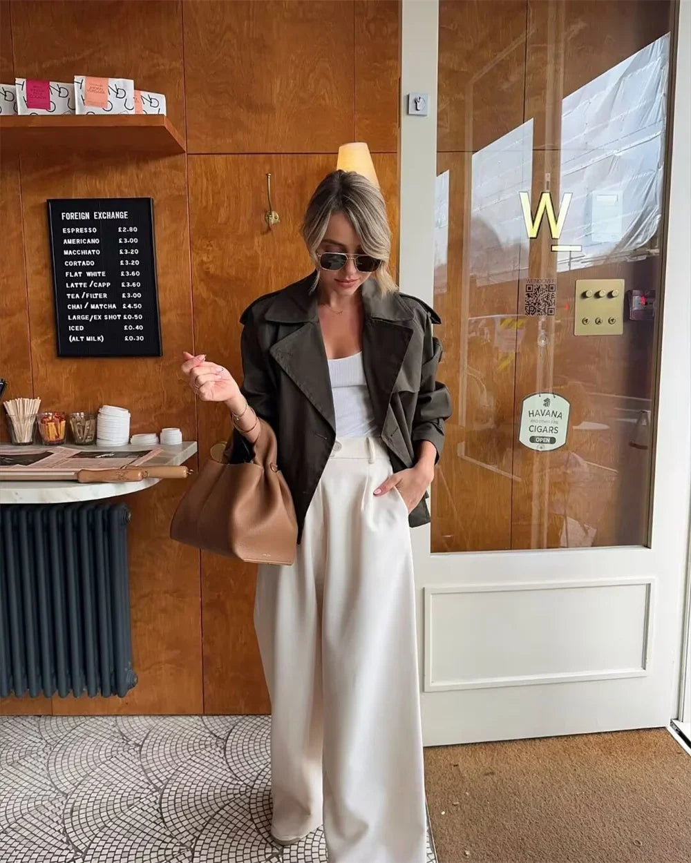 Cropped Double-Breasted Trench Jacket | Amelia