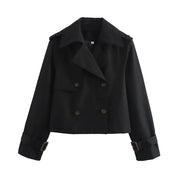 Cropped Double-Breasted Trench Jacket | Amelia