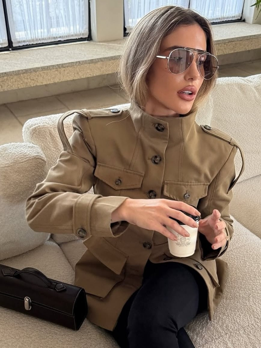 Florence | Strukturierte Baumwolljacke mit Knopfleiste
