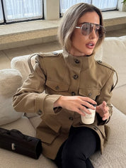 Florence | Strukturierte Baumwolljacke mit Knopfleiste