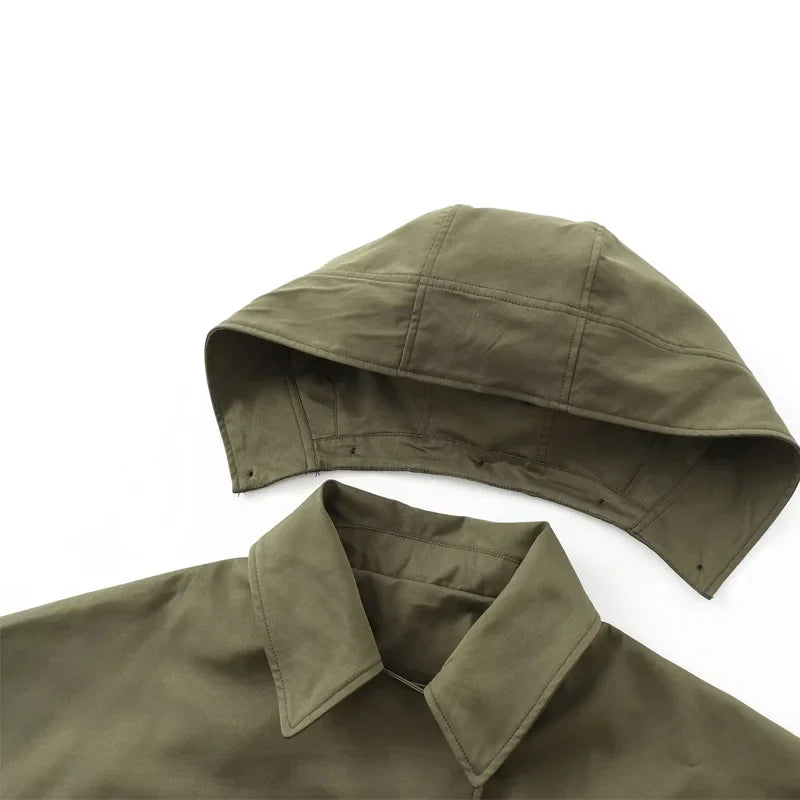 Meadow | Short Khaki Buttoned Jacket