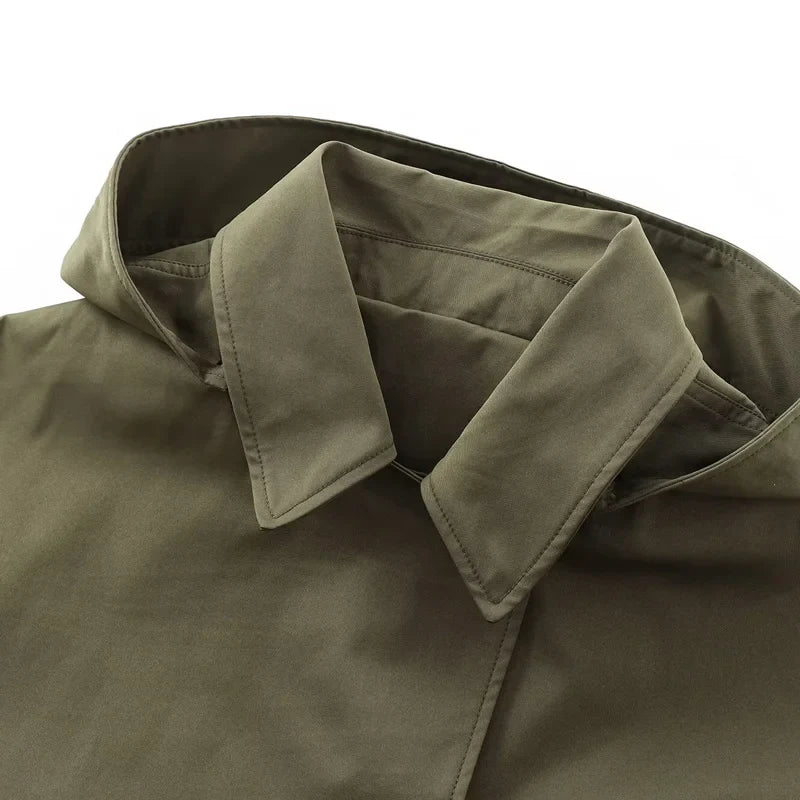 Meadow | Short Khaki Buttoned Jacket