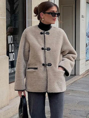 Liz | Faux Shearling Toggle Coat