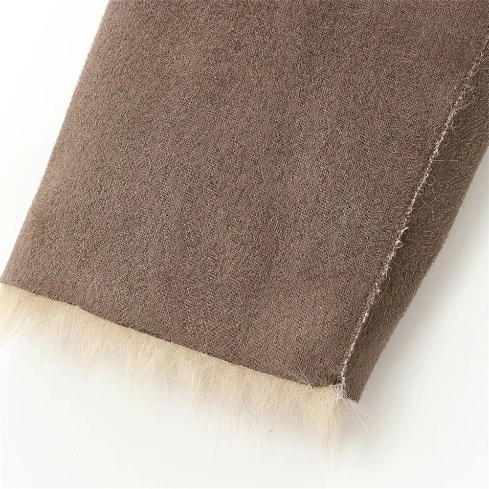 Sienna | Long Faux Fur Lapel Coat