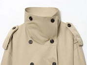 Emilia | High-Collar Belted Trench Jacket