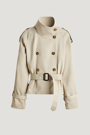High-Neck Belted Trench Coat | Isabelle