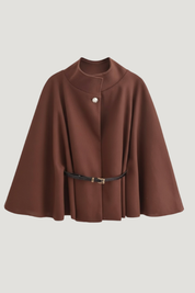 Adele | Wool Poncho Belted Cape Coat