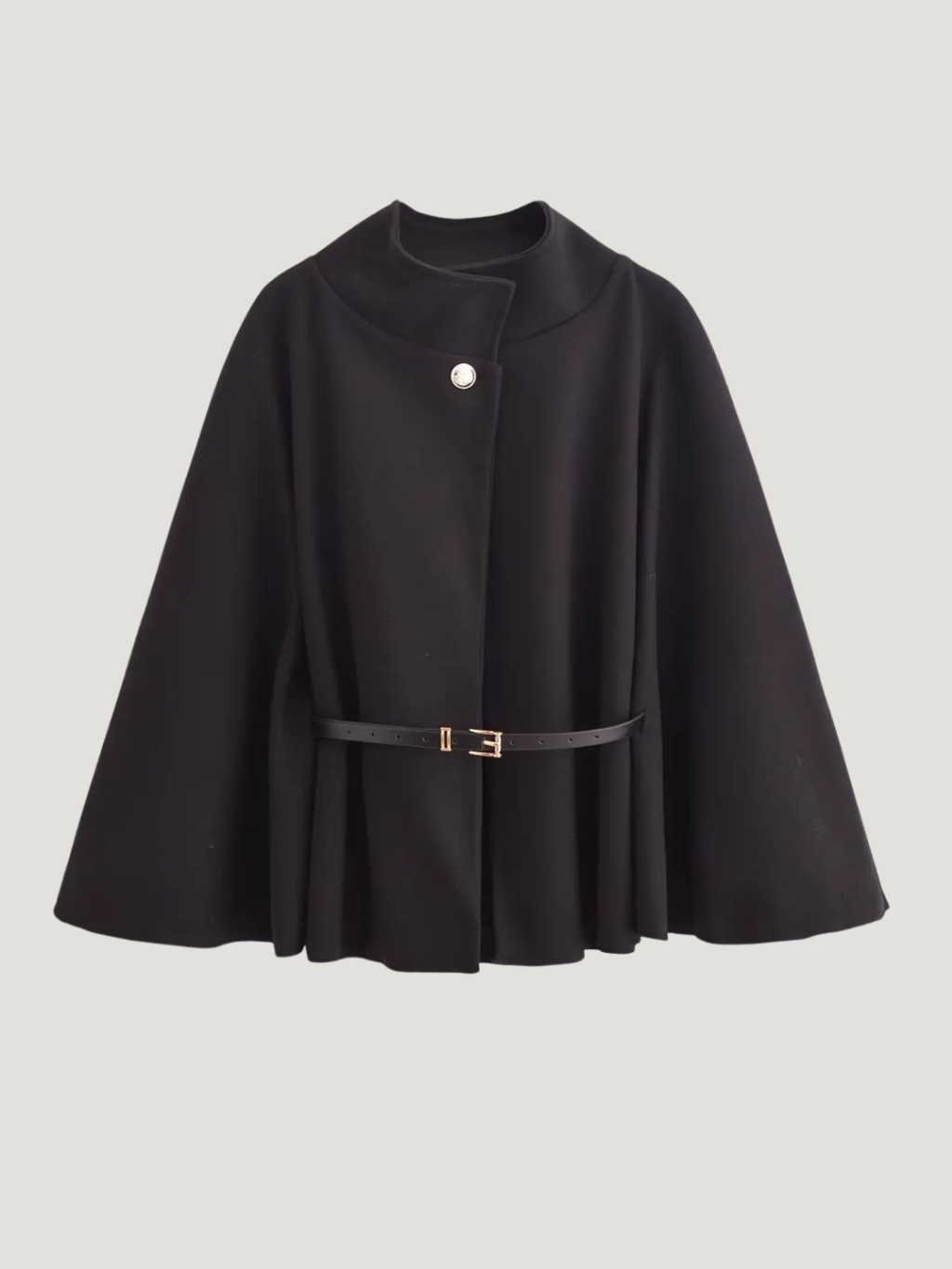 Adele | Wool Poncho Belted Cape Coat