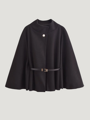 Adele | Wool Poncho Belted Cape Coat