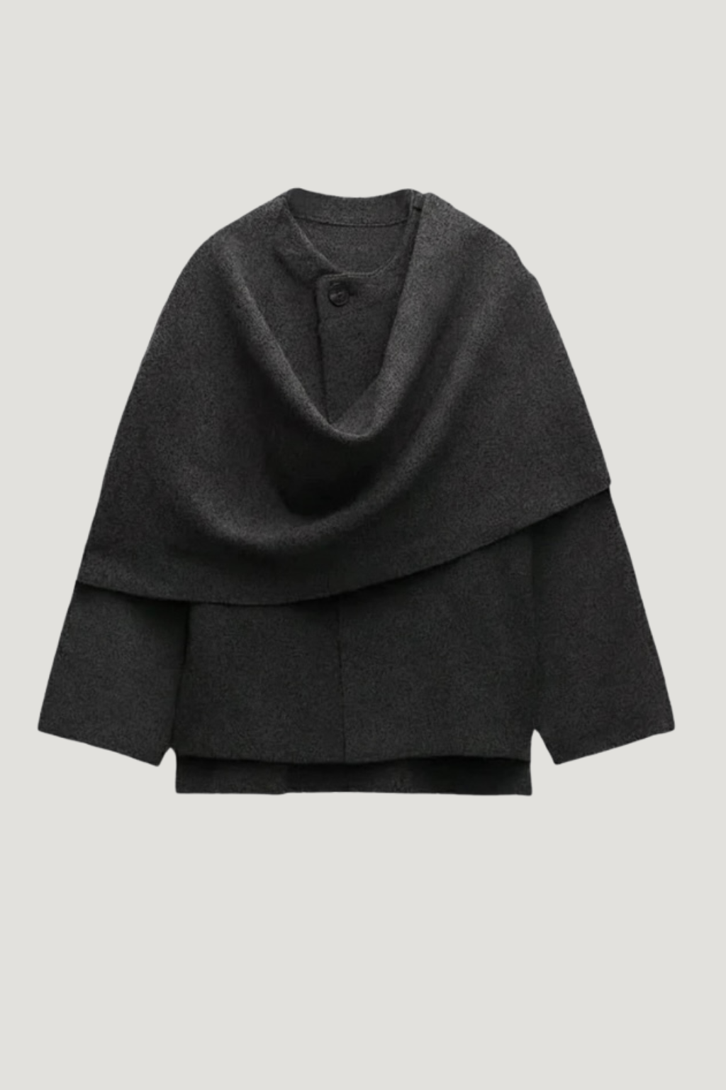 Iris Cape-Mantel mit Wasserfallausschnitt für Damen - Dunkelgrau