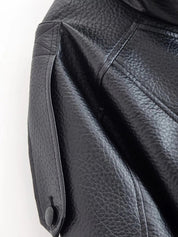 Felicia | Oversize Kunstlederjacke mit hohem Kragen
