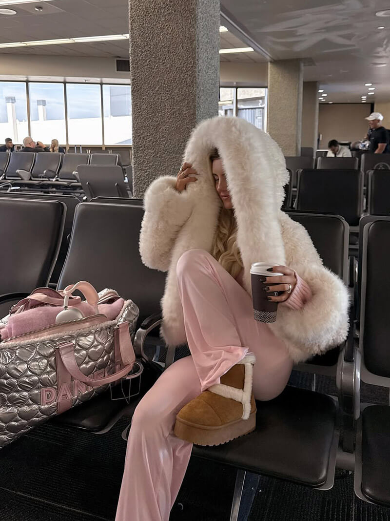 Athena | Cappotto con cappuccio in pelliccia sintetica