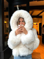 Athena | Cappotto con cappuccio in pelliccia sintetica