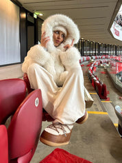 Athena | Cappotto con cappuccio in pelliccia sintetica