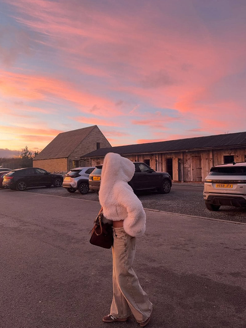 Athena | Cappotto con cappuccio in pelliccia sintetica